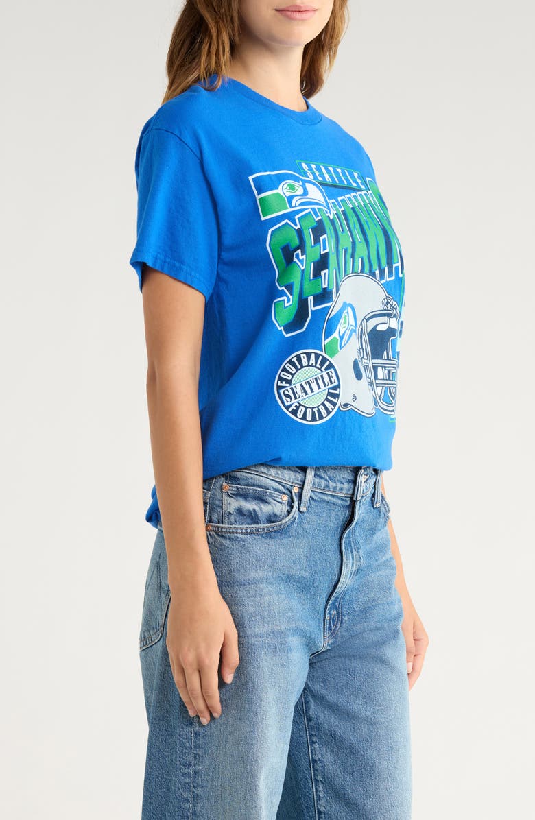 Junk Food Seahawks Checkdown Cotton Graphic T-Shirt, Alternate, color, Royal