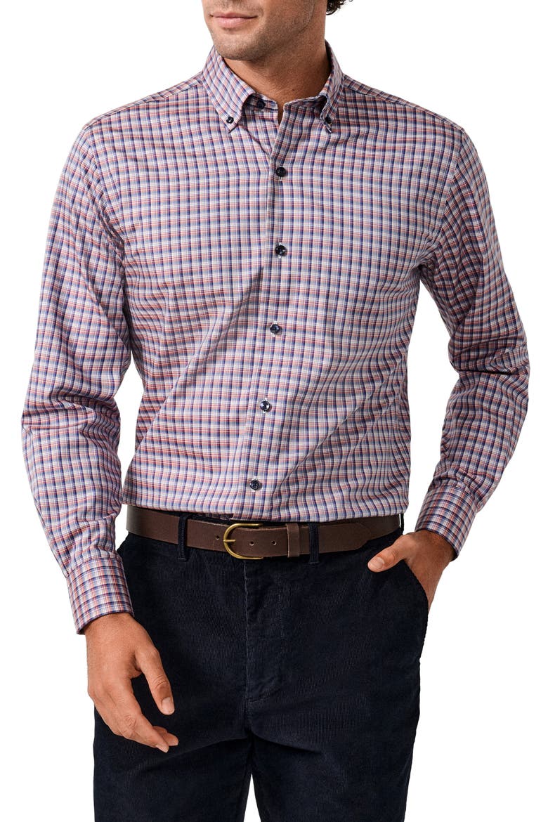 Check Sport Shirt, Main, color, NAVY/ SPICE
