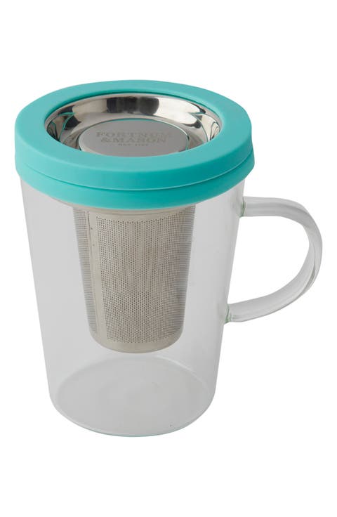 Eau de Nil Glass Infuser Mug