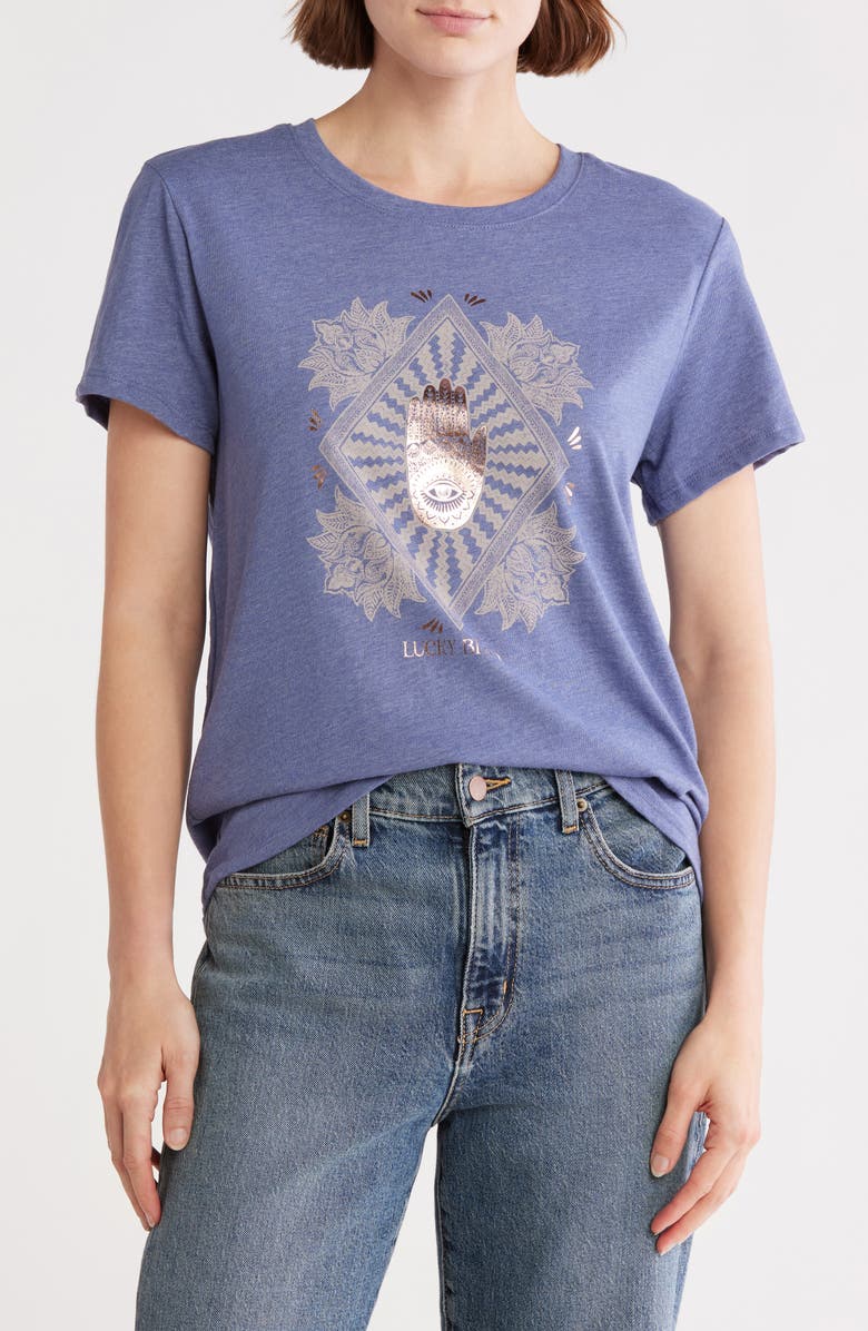 Lucky Brand Sole Hamsa Hand Graphic T-Shirt, Main, color,