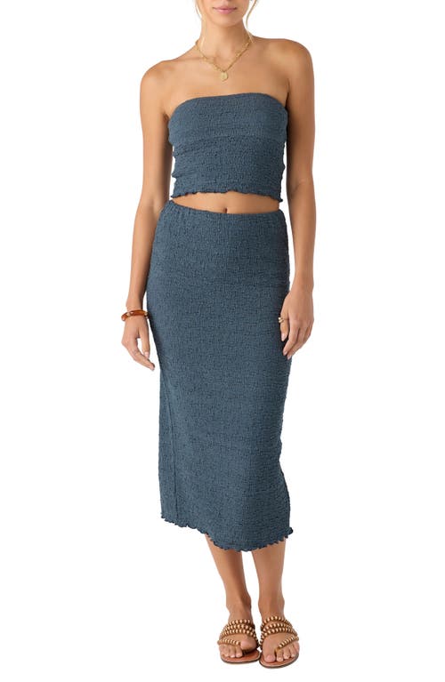 O'neill Terra Smocked Crop Tube Top In Slate