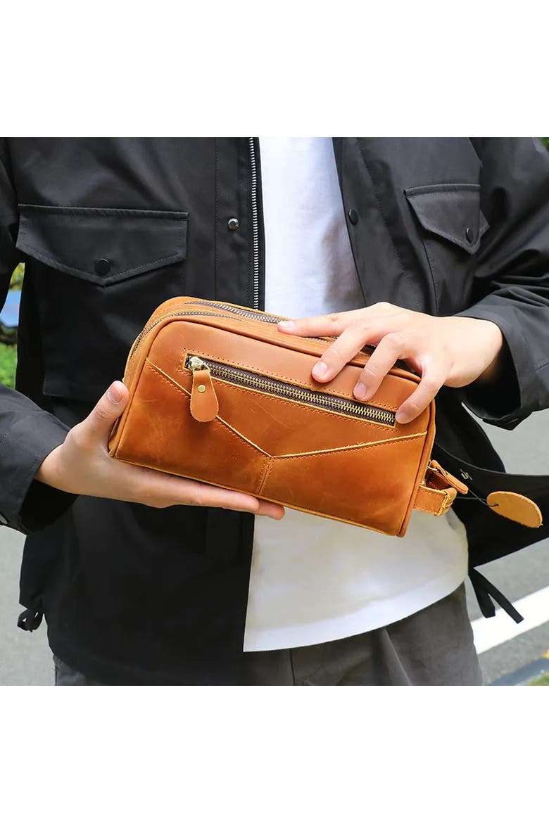 The Nomad Toiletry Bag | Genuine Leather Travel Toiletry Bag, Alternate, color, Brown