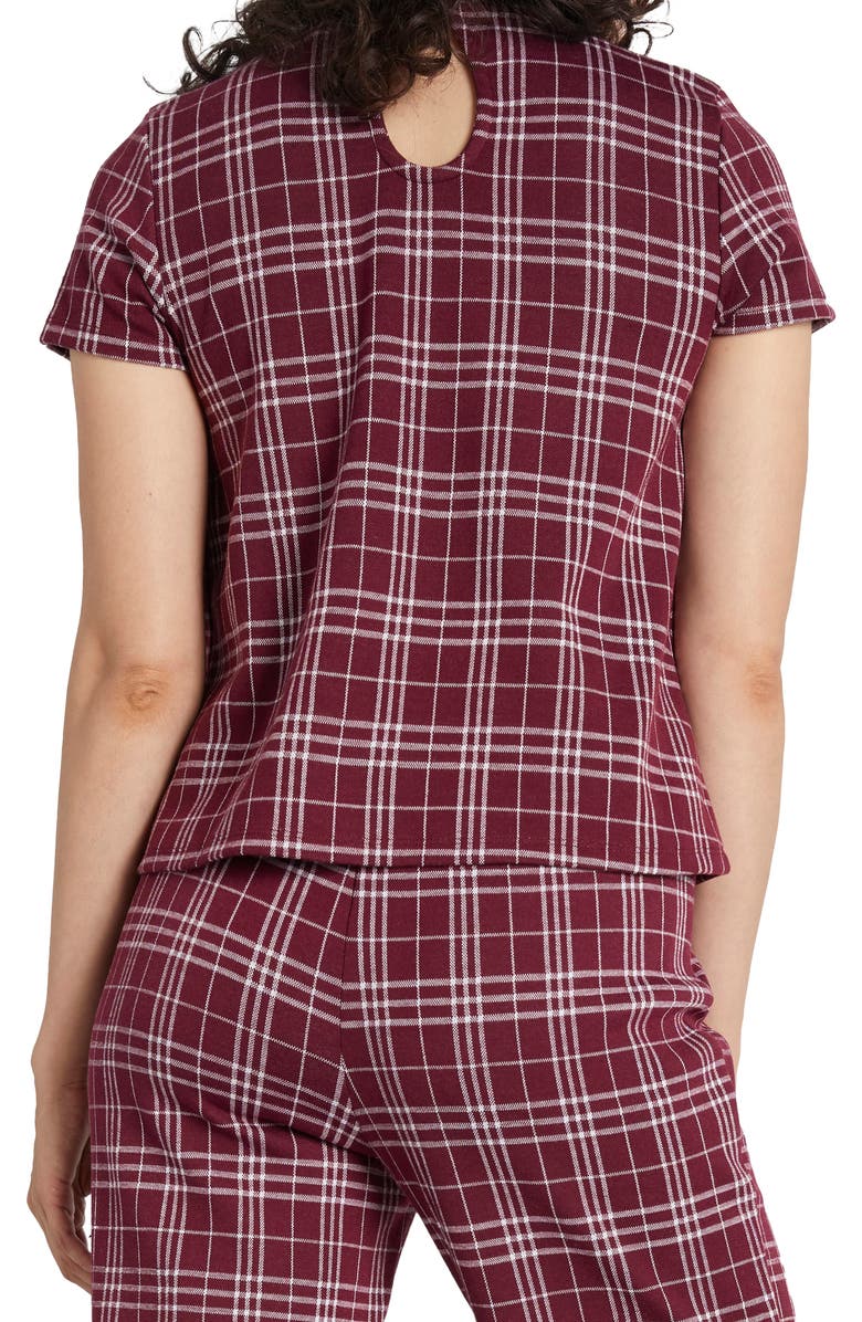 ModCloth Plaid Mock Neck Boxy Top, Alternate, color, 