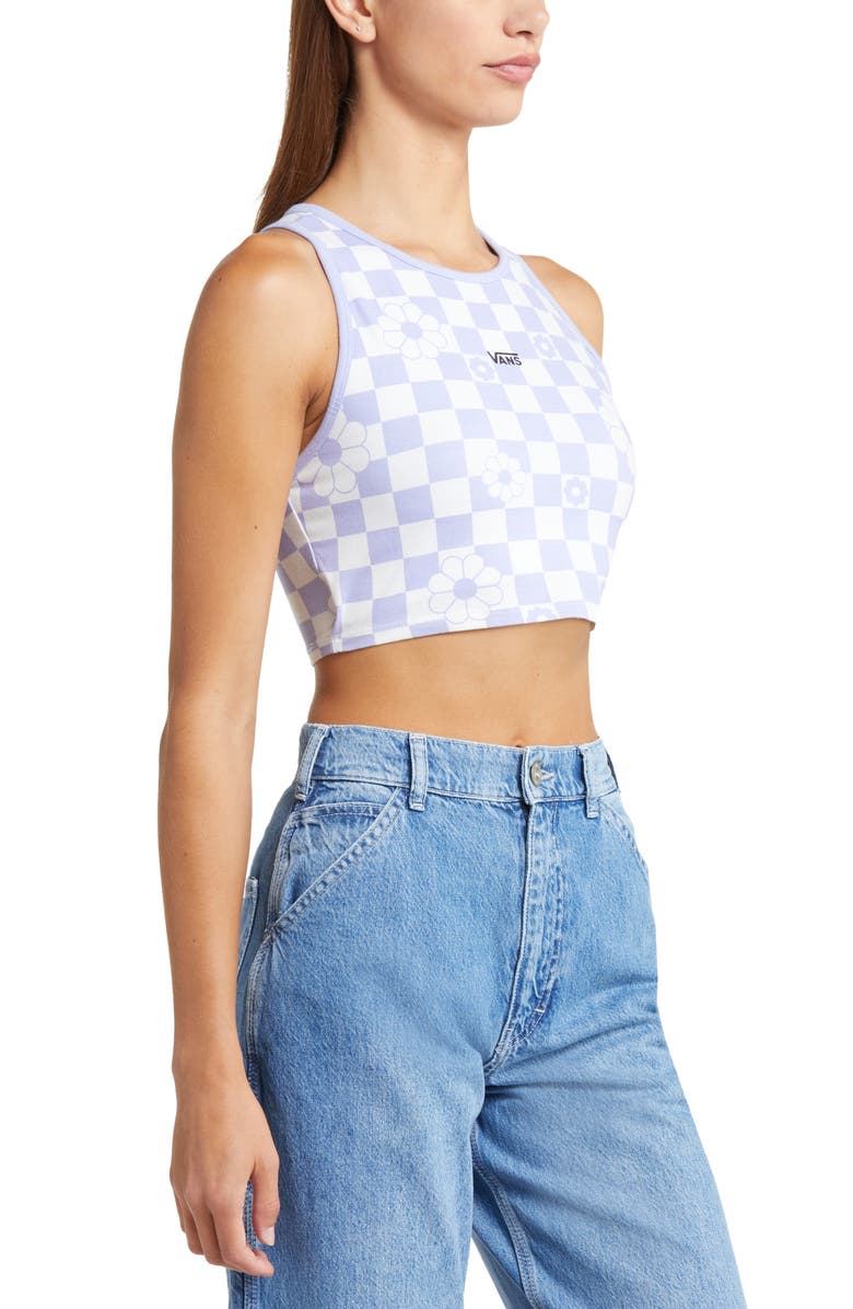 Vans Checkerboard Racerback Logo Crop Tank, Alternate, color, 
