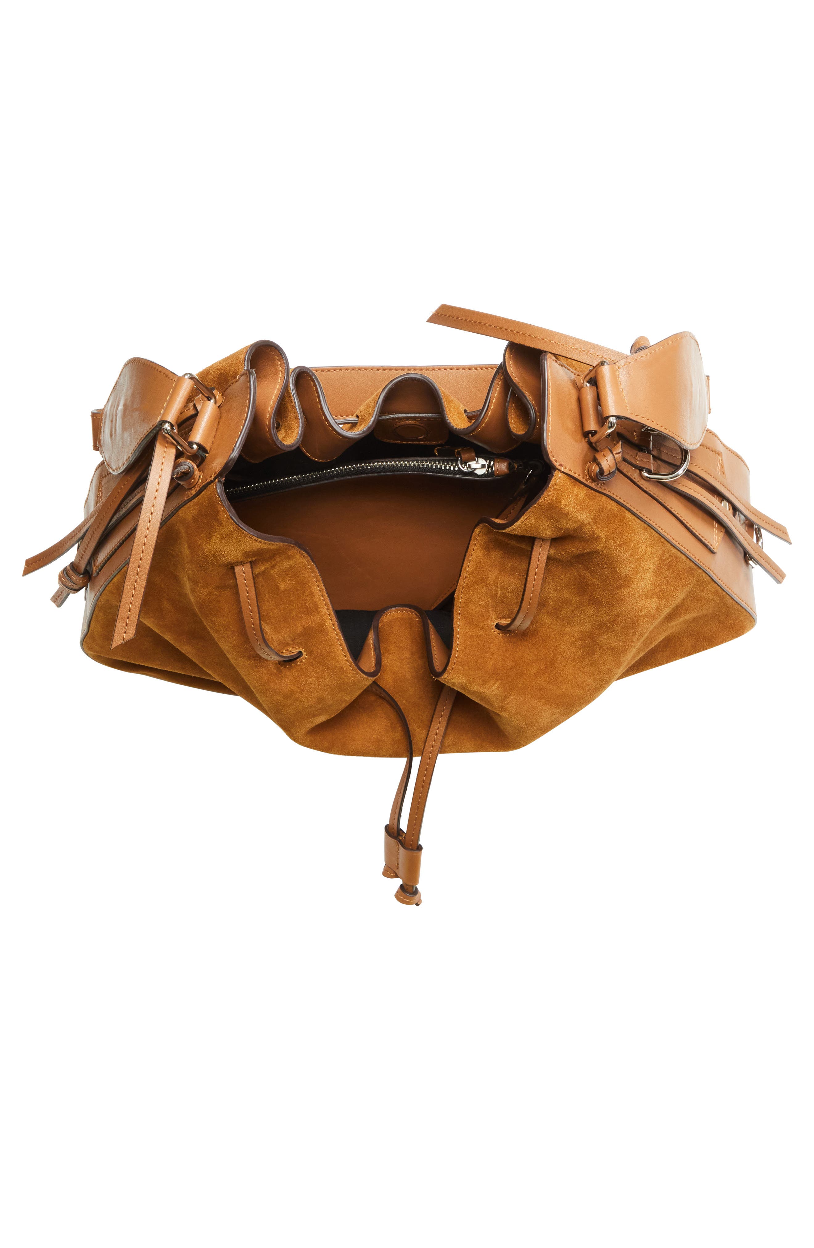 Isabel Marant Bolton Suede Hobo Bag, Alternate, color, Cognac