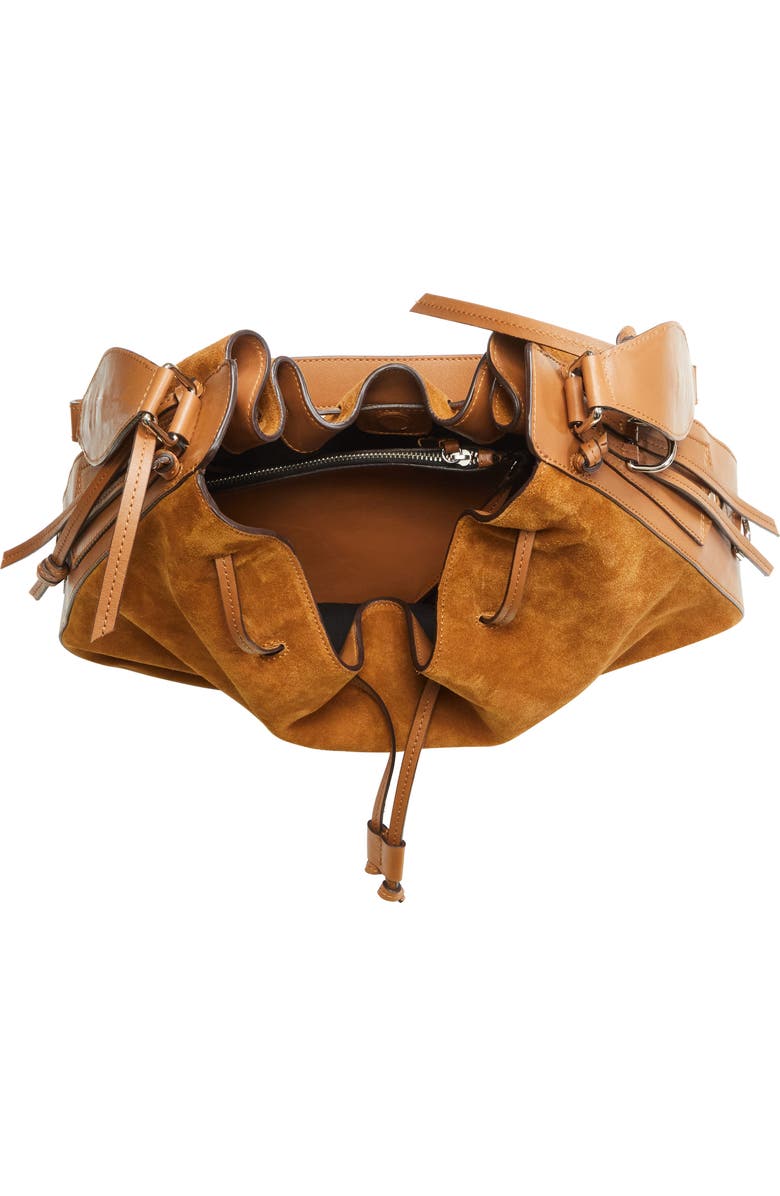Isabel Marant Bolton Suede Hobo Bag, Alternate, color, Cognac