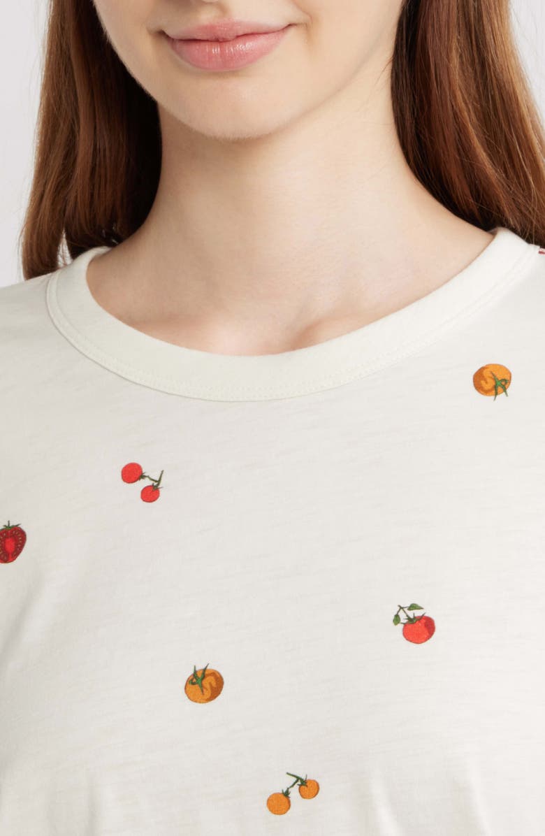 rag & bone Tomatoes Cotton Graphic Baby Tee, Alternate, color, Ecru