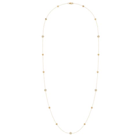 Lucky Star Layered Sterling Silver Diamond Necklace