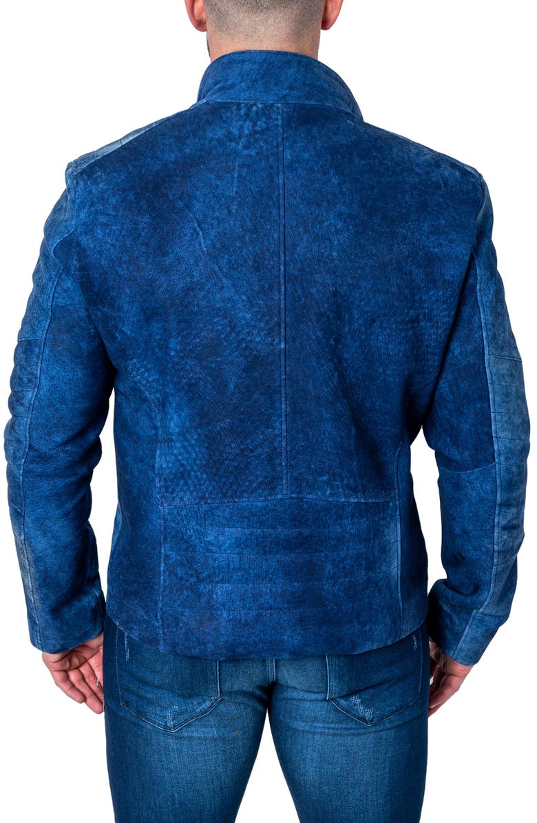 Maceoo Gene Blue Leather Jacket, Alternate, color, 