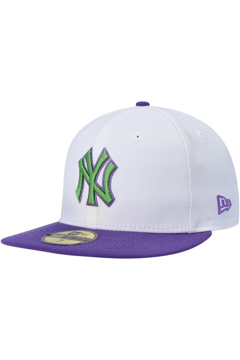 Men's New Era White New York Yankees  Side Patch 59FIFTY Fitted Hat, Alternate, color, White