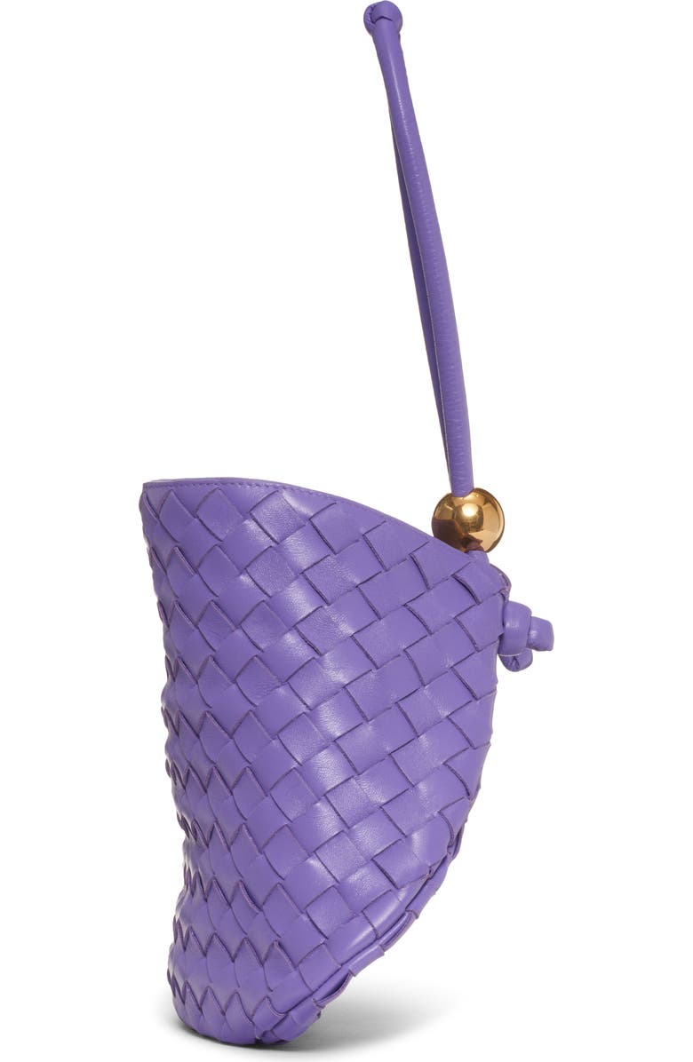 Bottega Veneta Medium Half Moon Woven Top Handle Bag, Alternate, color, Purple-Gold