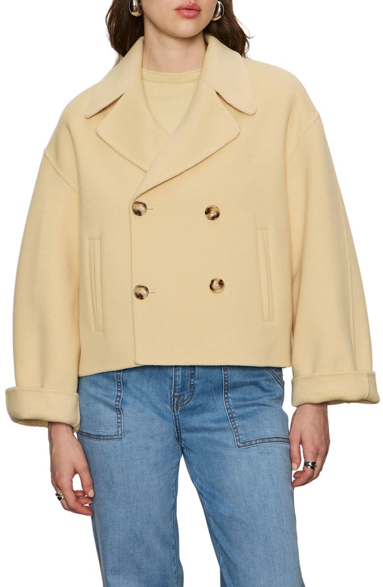 Sanctuary Karlie Wool Blend Jacket, Main, color, Buttercream White