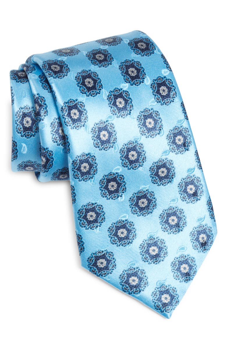 ZEGNA Medallion Silk Tie, Main, color, 