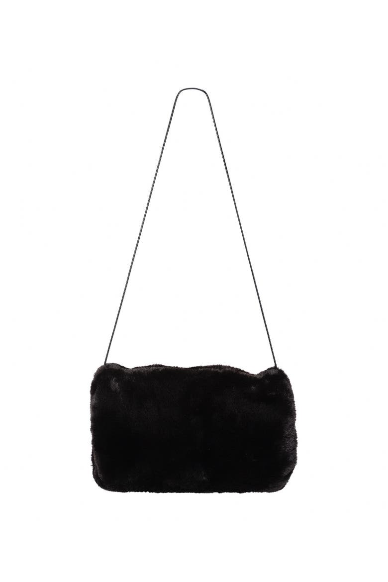 Faux Fur Muff, Alternate, color, Black