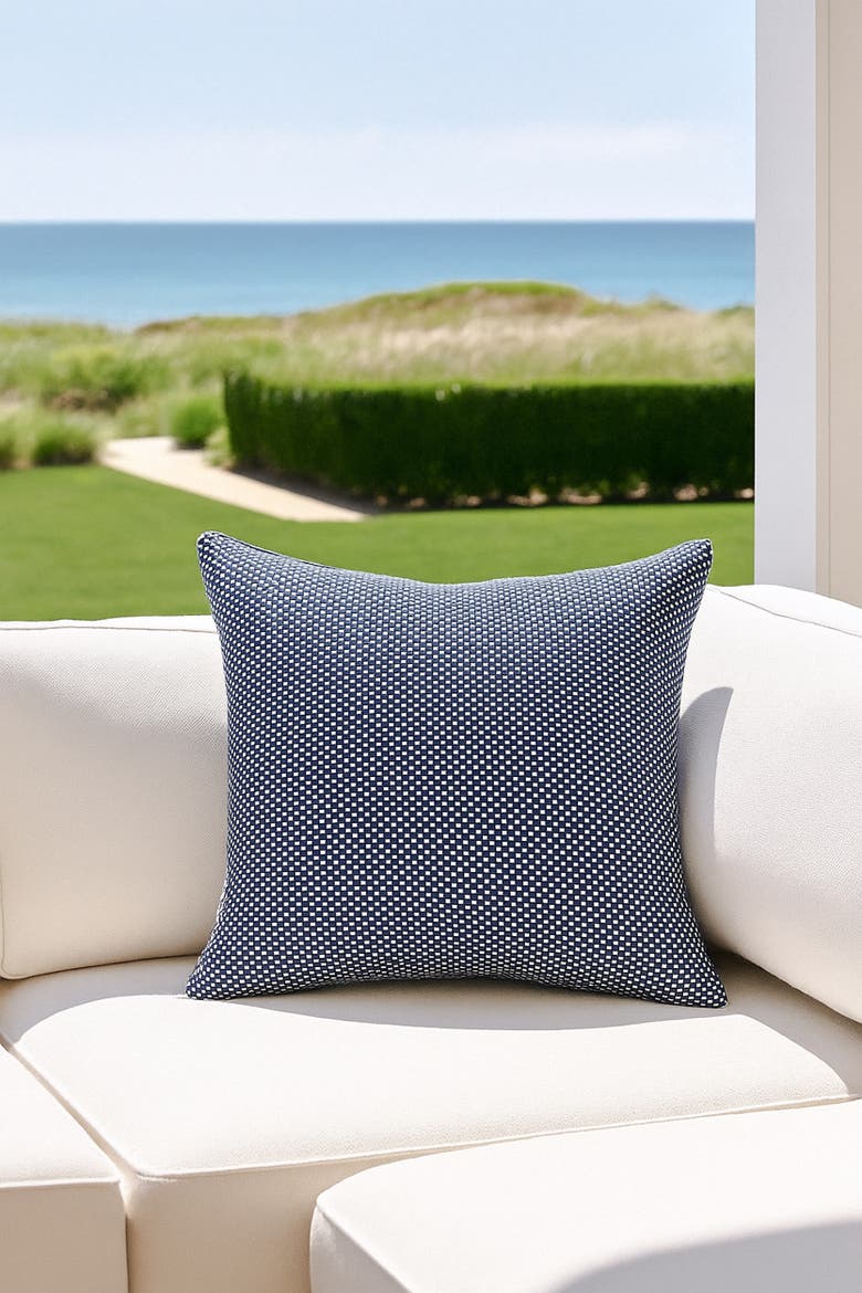 Horizon Weave Pillow, Alternate, color, Navy Blue