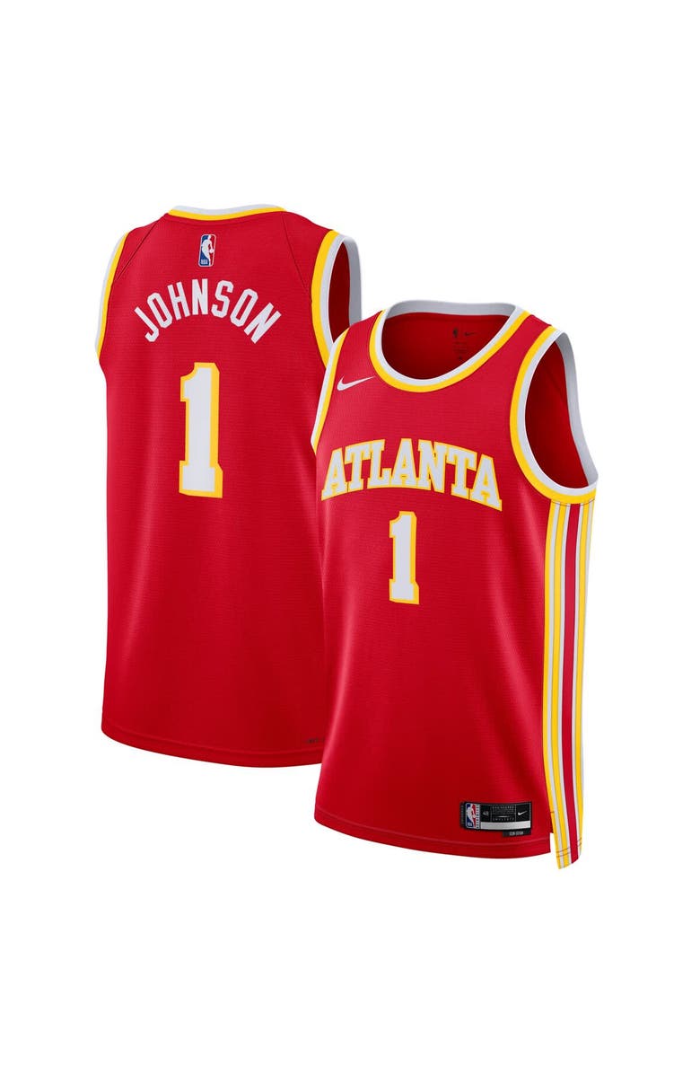 Nike Unisex Nike Jalen Johnson Red Atlanta Hawks Swingman Jersey - Icon Edition, Main, color, Red