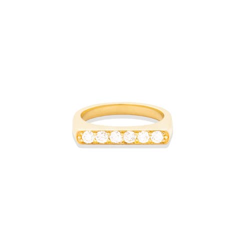 Campbell + Charlotte Edge Straight Stacking Ring In Gold