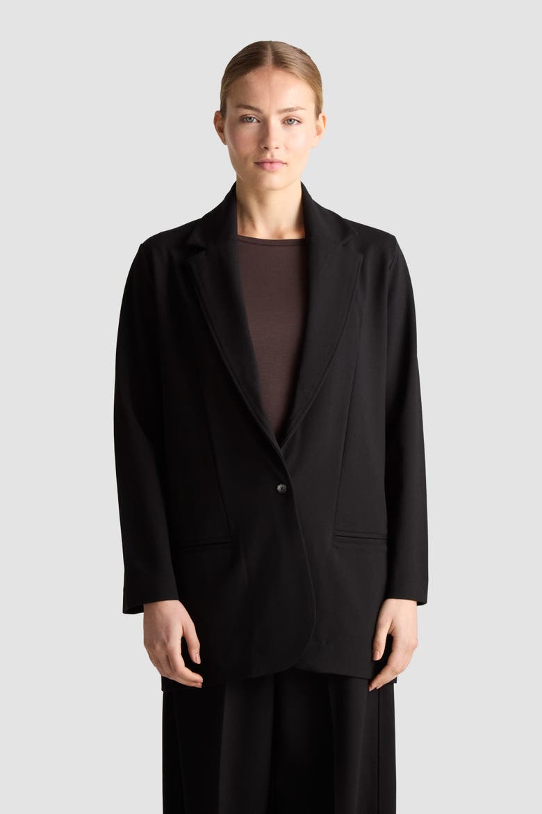 Astor Oversized Jersey Blazer, Main, color, Black