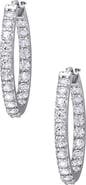 DELMAR Created White Sapphire Hoop Earrings