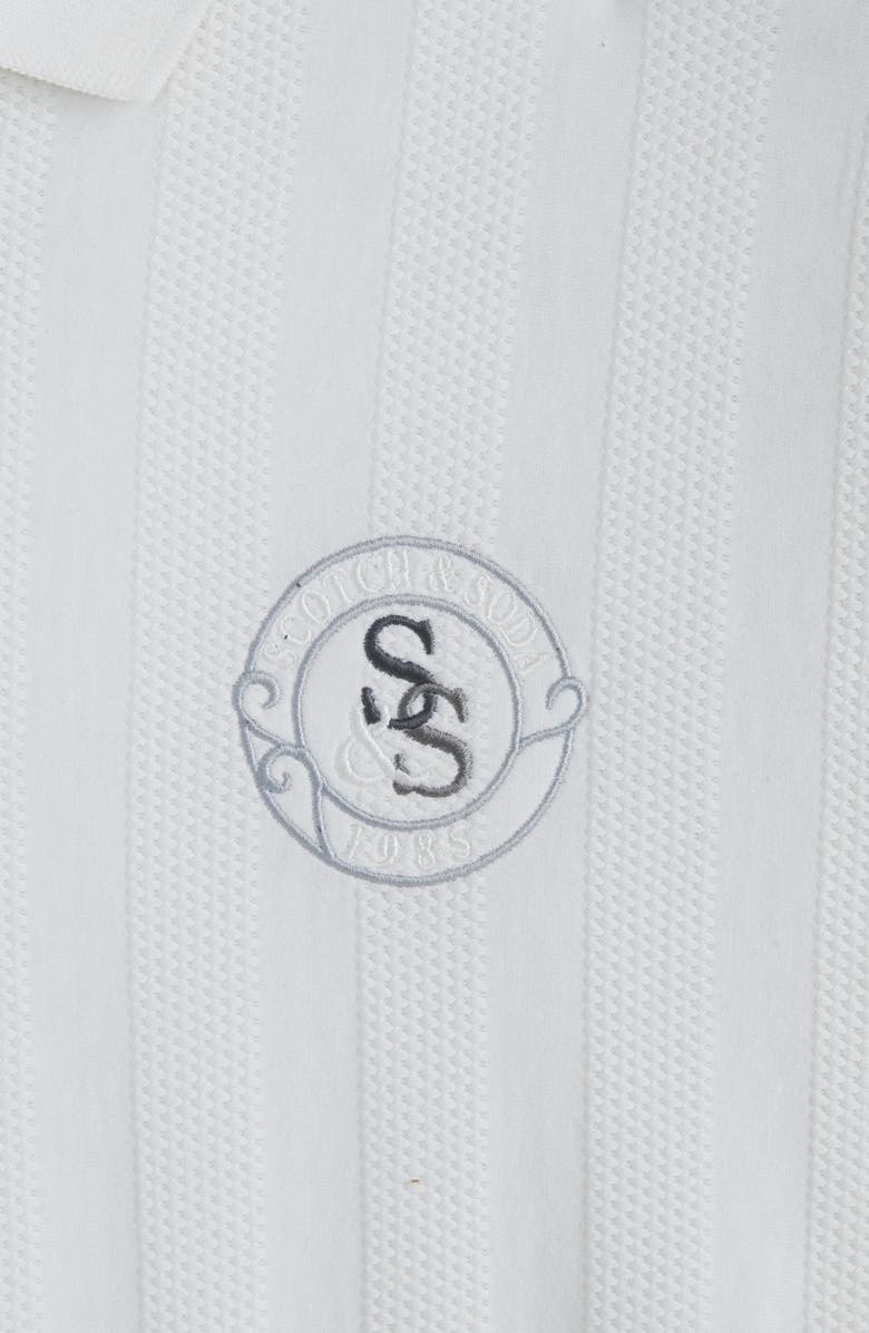 Scotch & Soda Popcorn Piqué Zip Polo, Alternate, color, Star White