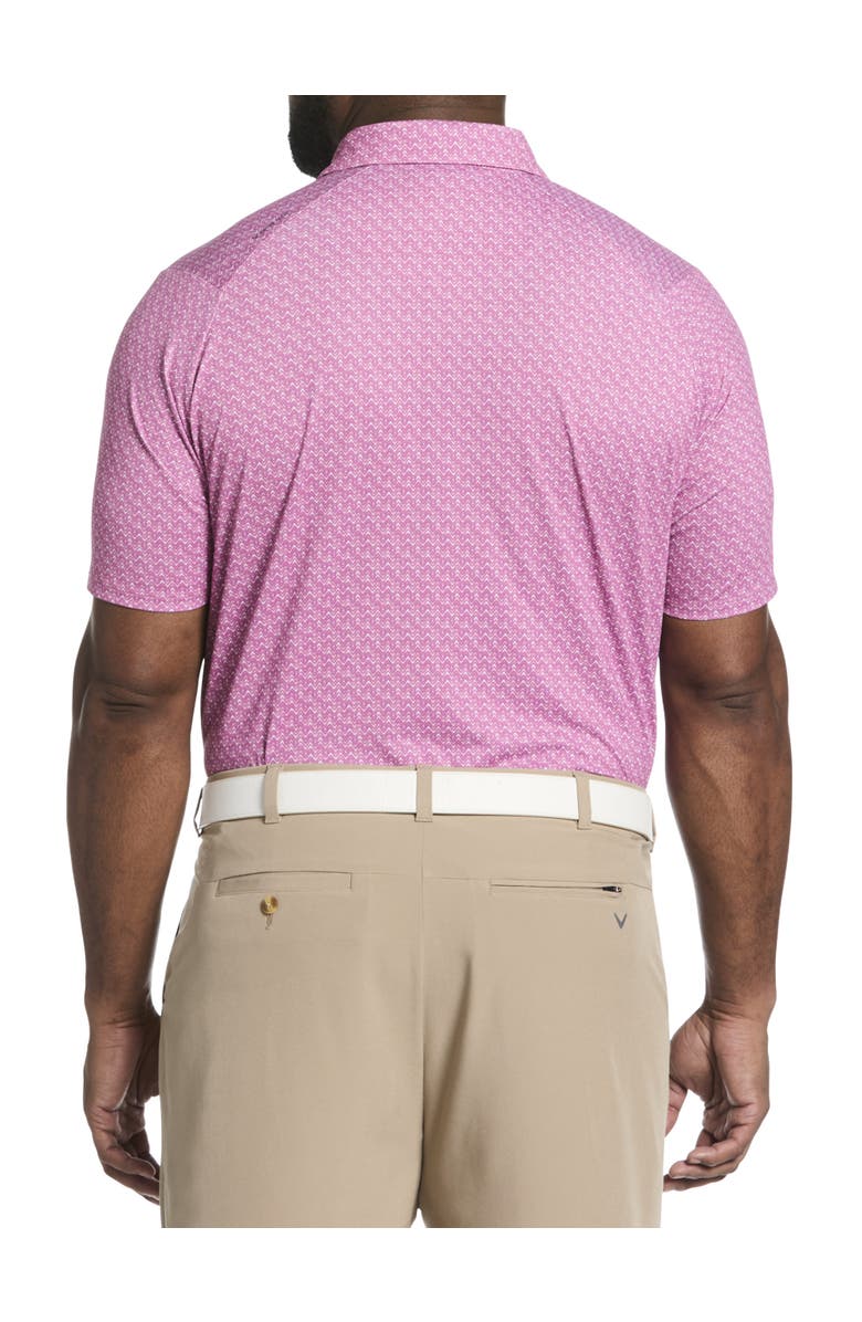 Callaway Big & Tall Chevron Print Polo Shirt V2, Alternate, color, Rose Bouquet