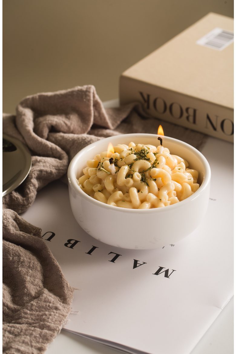 Macaroni and Cheese Pasta Candle, Alternate, color, Macaroni & Cheese
