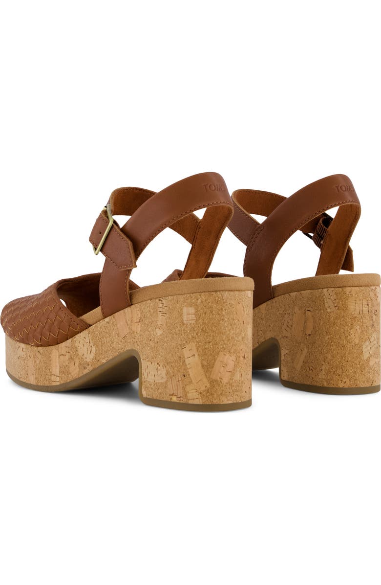TOMS Isla Peep Toe Sandal, Alternate, color, Amber Brown Woven