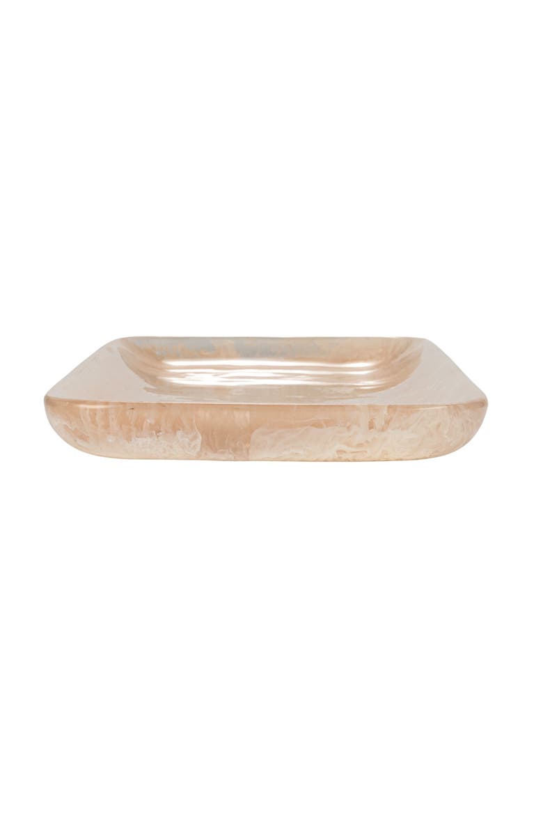 Matte Marbled Resin Tray, Blush Pink, Alternate, color, Pink
