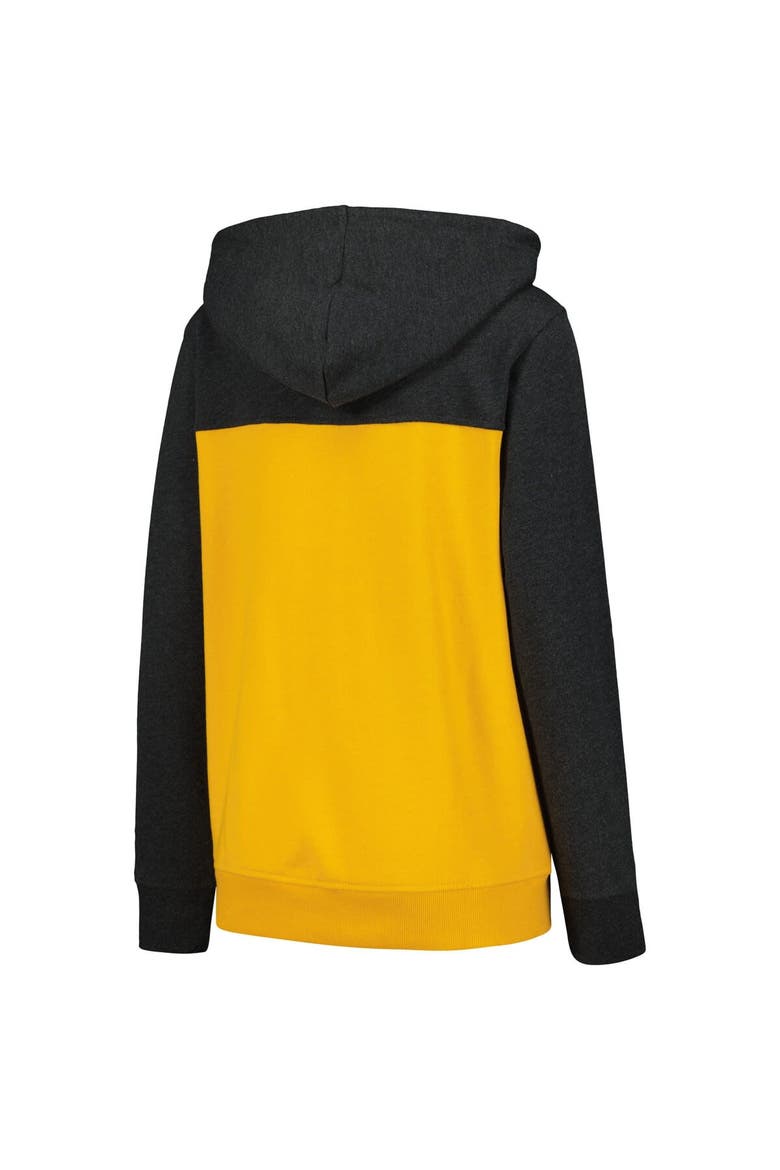 Women's New Era Black Pittsburgh Steelers Color-Block Full-Zip Hoodie, Alternate, color, Black