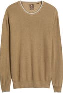 johnnie-O Hatched Cotton & Silk Blend Crewneck Sweater