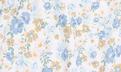 Angel Dear Sweet Rose Calico Petal Romper In Blue