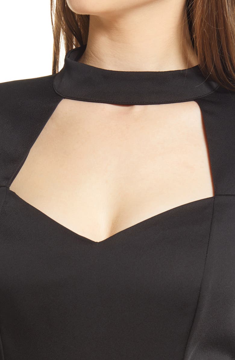 Adelyn Rae Gleely Long Sleeve Mock Neck Cutout Dress, Alternate, color,