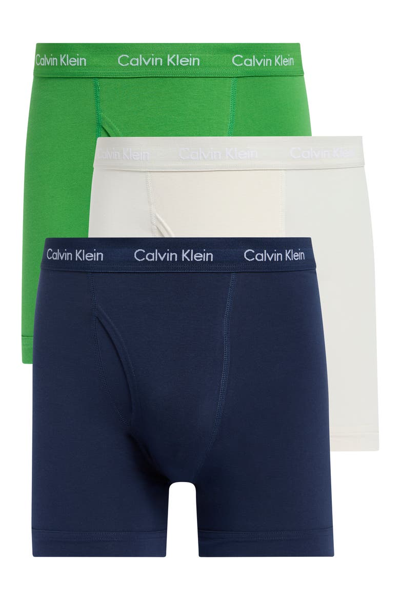 3-Pack Stretch Cotton Boxer Briefs, Main, color, BLUE S/ SUPREME GREEN/ CHALK