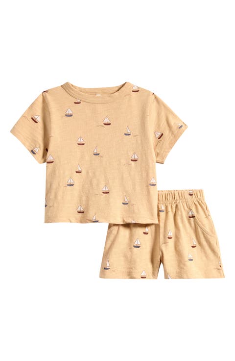 Sailboats Cotton T-Shirt & Shorts Set (Baby)