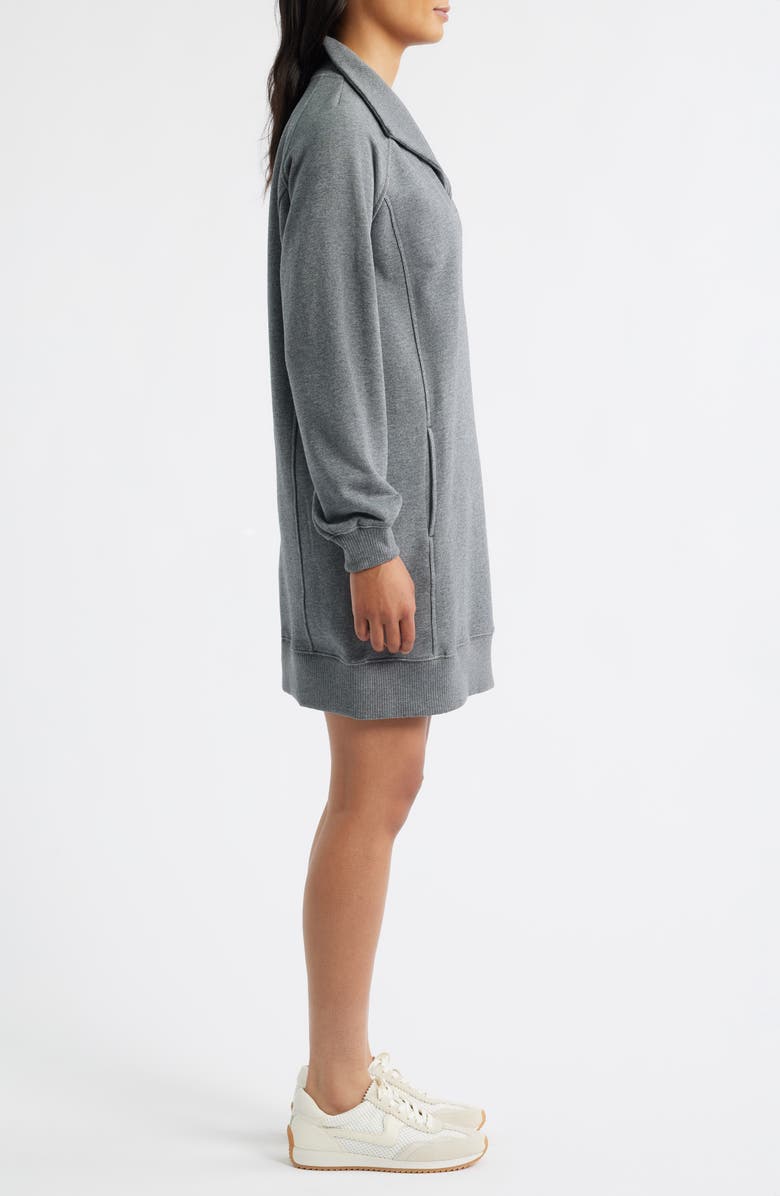 Hatley Spread Collar Sweatshirt Dress, Alternate, color, Charcoal