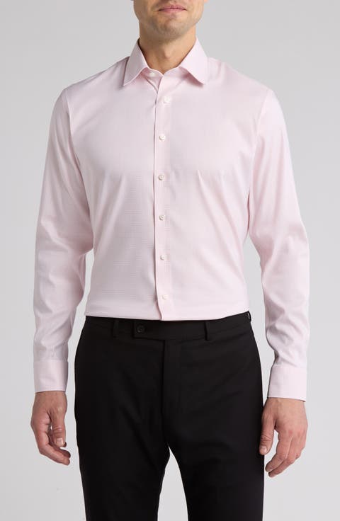 Trim Fit Gingham Premium Performance Dress Shirt