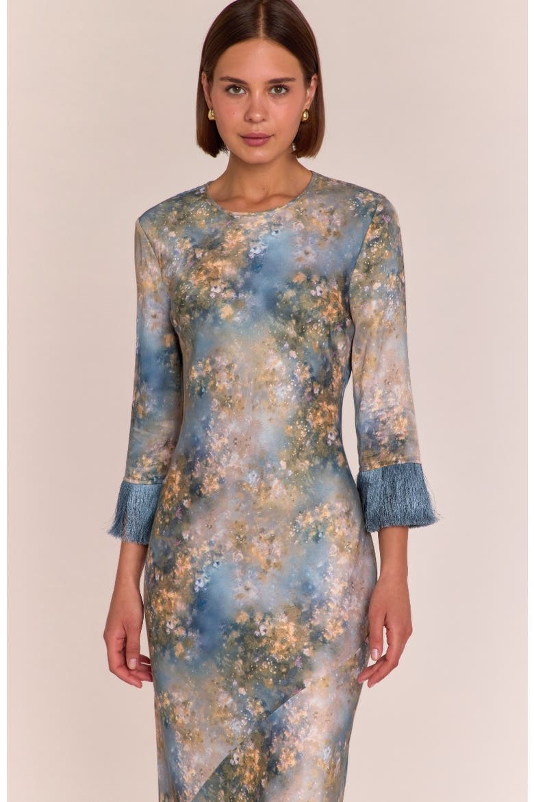 Dolly Fringe Sleeve Dress, Alternate, color, Blue Print