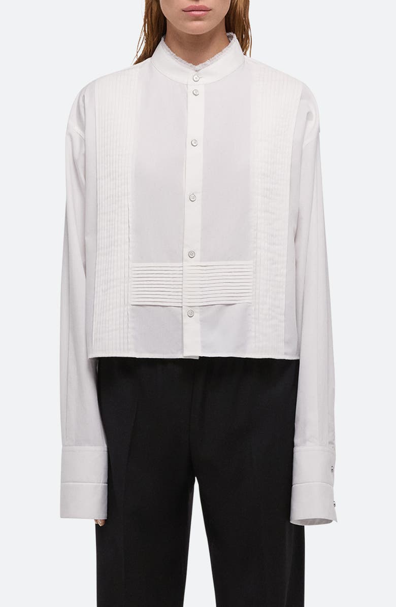 Helmut Lang Collarless Tuxedo Shirt, Main, color,