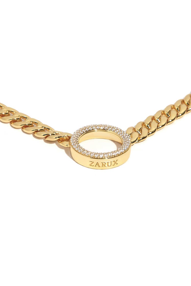 Eterna Pave Link Choker, Alternate, color, Yellow Gold
