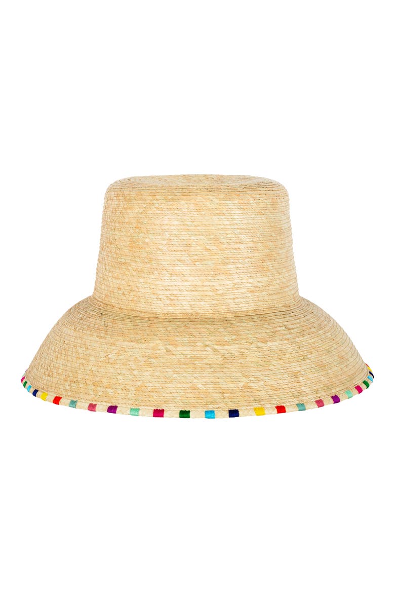Roselia Palm Straw Bucket Hat, Main, color, MULTI STRIPE