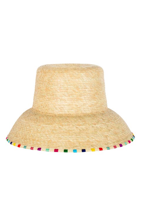 Roselia Palm Straw Bucket Hat