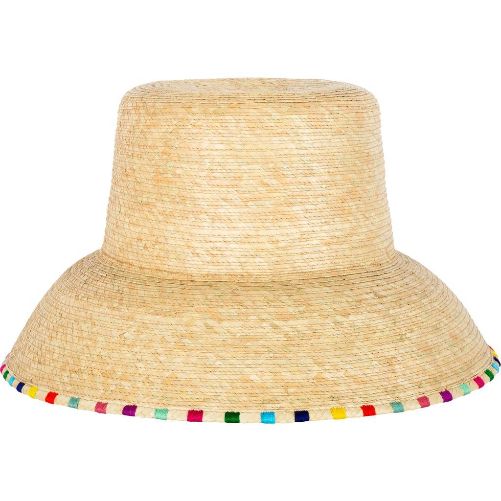 Sunshine Tienda Roselia Palm Straw Bucket Hat In Multi Stripe