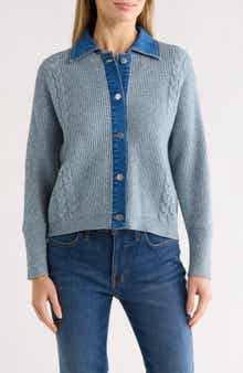 CYRUS Novelty Denim Trim Sweater
