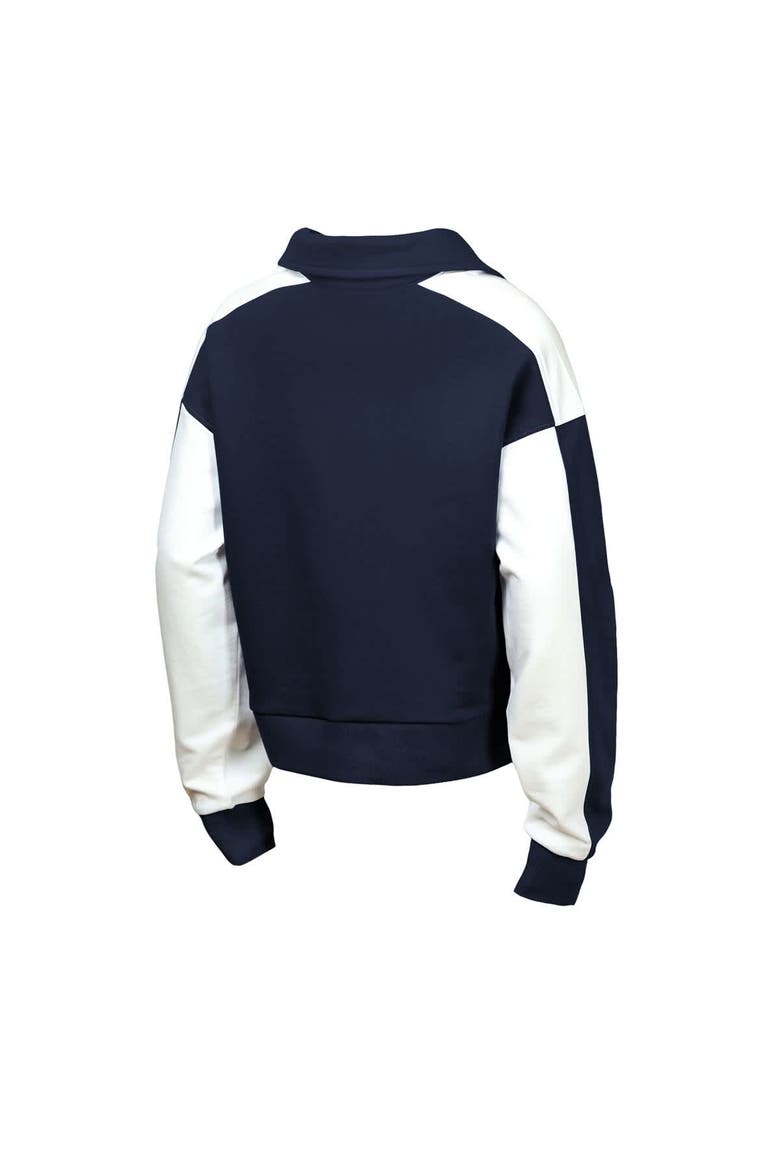 Girls Youth Outerstuff  Navy New York Yankees Tech Curve Ball Sweatshirt, Alternate, color, Navy