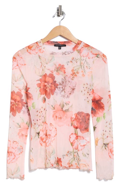Tash And Sophie Long Sleeve Powermesh Top In Multi