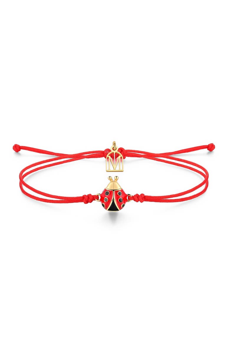 Mantra Ladybug - Thread of Blessings bracelet, Main, color, Yellow Gold