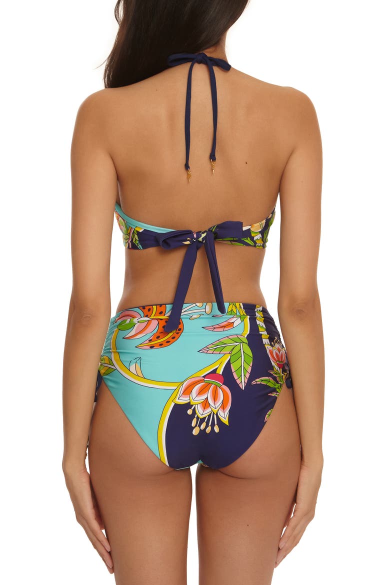 Flamingo High Waist Bikini Bottoms, Alternate, color, BLUE MUTLI