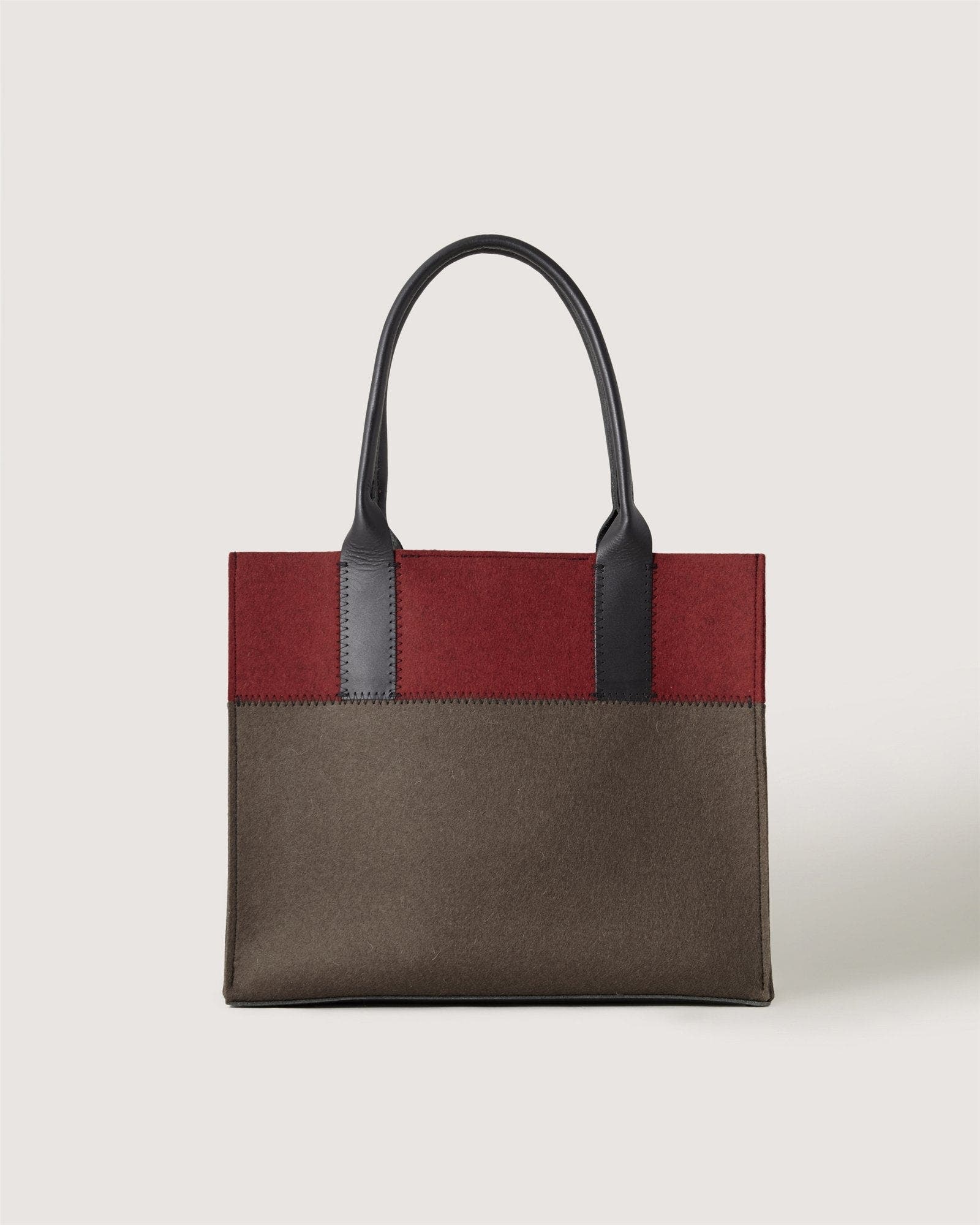 Graf Lantz Jaunt Merino Wool Midi Tote, Main, color, Tobacco & Cherry