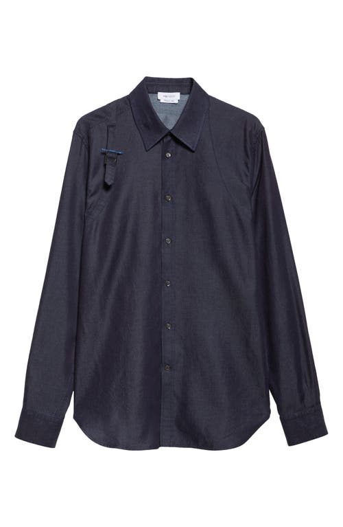 Alexander Mcqueen Mcqueen T-bar Harness Denim Button-up Shirt In Blue