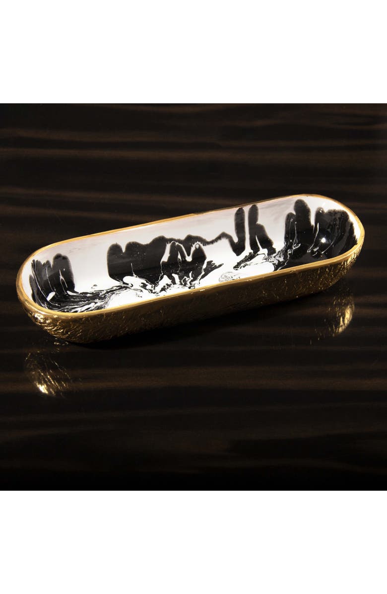 Lunares Bianco Nero Cracker Tray, Alternate, color, White